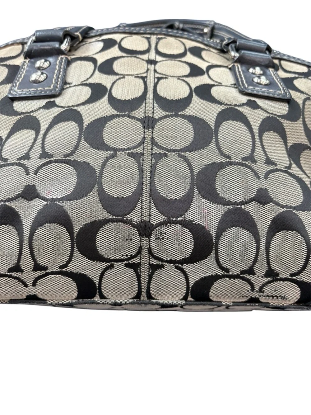 Coach Hampton H0998-F13977 Brown and Black Signature Satchel - Picture 5 of 12